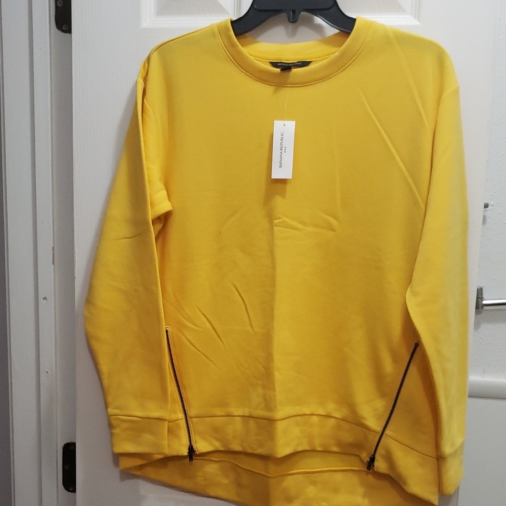 Banana Republic Bright Yellow Crewneck Sweater